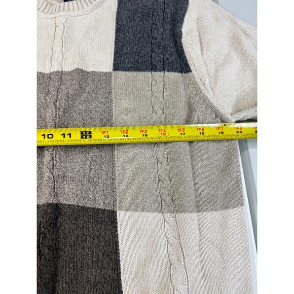 Dockers Men's Crew Neck Knit Patchwork Sweater‎ Neutral Colors M/M Medium - Picture 4 of 9